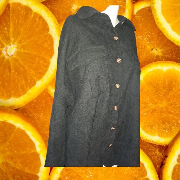 Shein Black Button Up‎ Long Sleeve Shirt Size XL - Picture 2 of 6